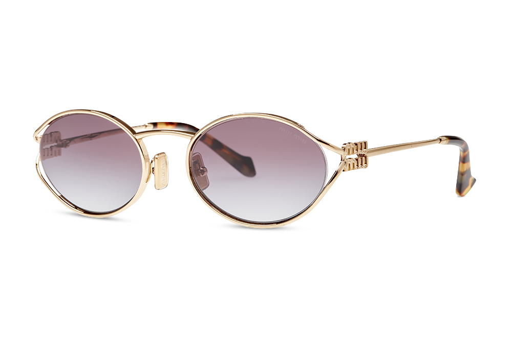 Ovale Brillenfassung MIU MIU 52YS ZVN501 vor transparentem Hintergrund